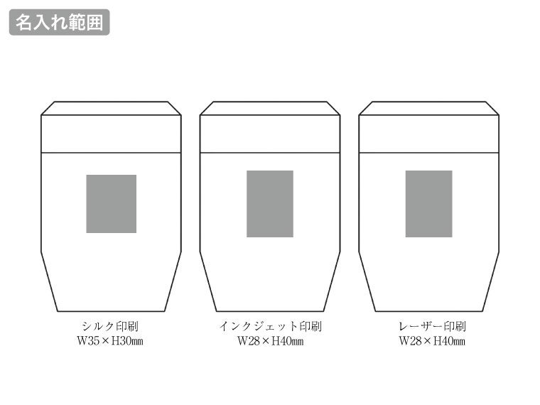 キャンプス 保冷温ランチポットの名入れ範囲