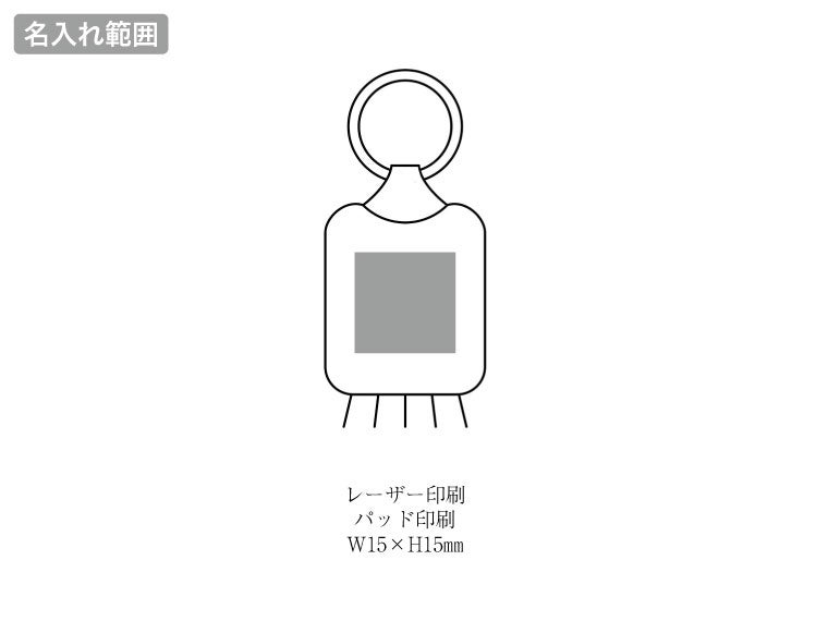 カラビナ付USBマルチケーブルの名入れ範囲