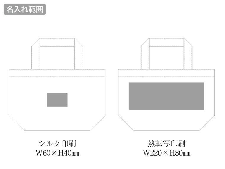 コーデュロイデイリートート（S）の名入れ範囲