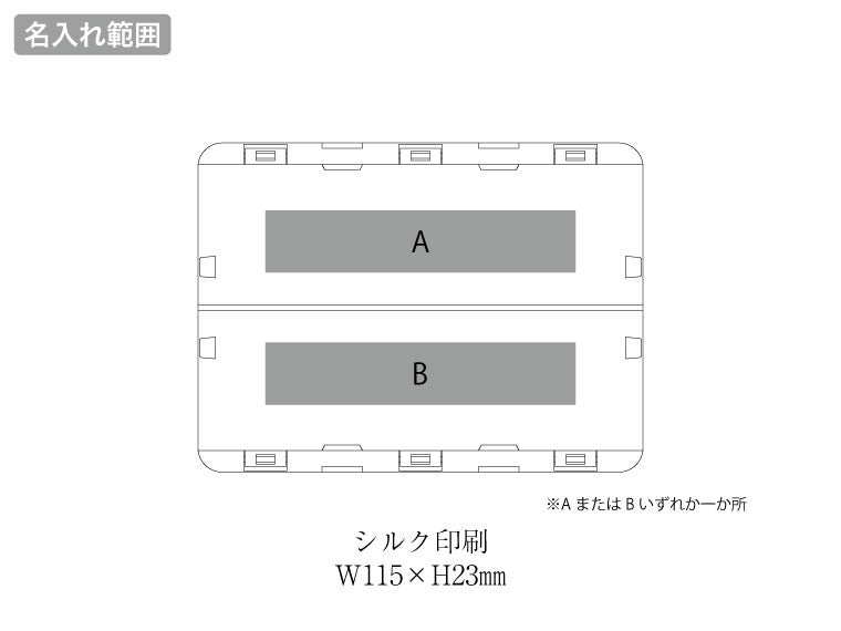 折りたたみコンテナの名入れ範囲
