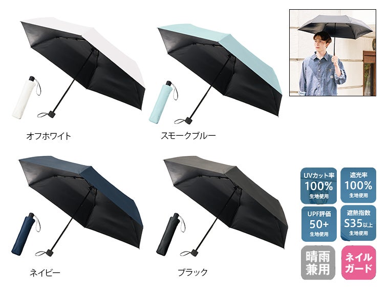 形状記憶遮熱遮光折りたたみ傘