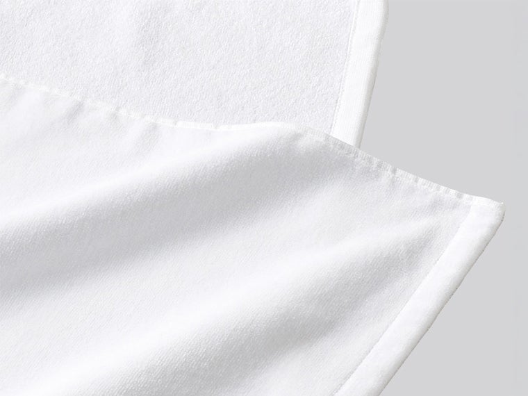 プリントしやすいコットンシャーリングフェイスタオル（厚手）　ホワイトの生地アップ画像