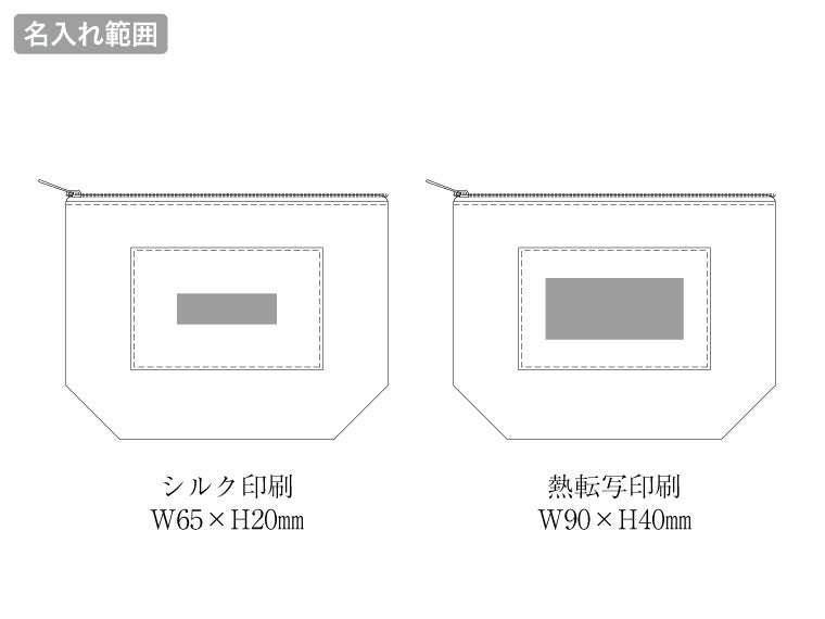 ボア＆キャンバスポケットデイリーポーチの名入れ範囲