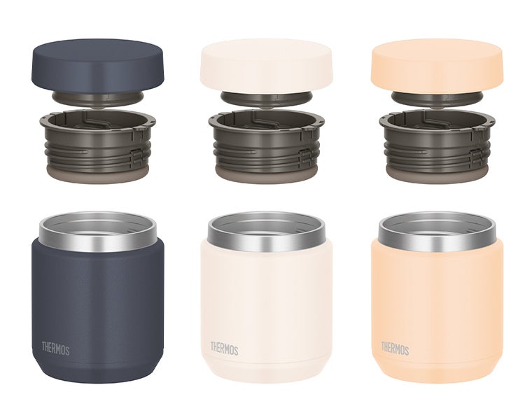 サーモス(THERMOS)JED-301真空断熱スープジャー 0.3Lの本体カラーはアプリコット、クリームホワイト、ネイビーブラックの3色からお選びいただけます。