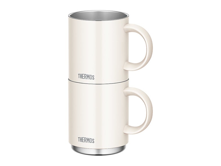 モス(THERMOS)JDS-452真空断熱マグカップ 0.45Lはスタッキングできます。