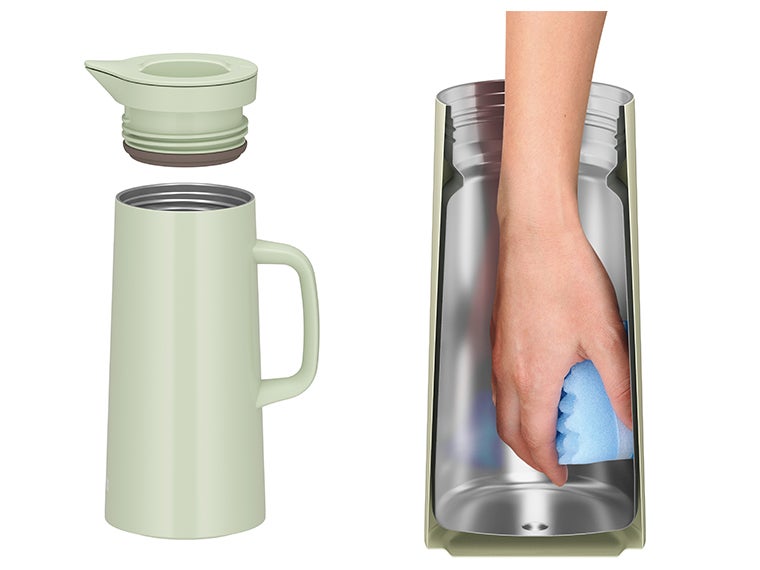 サーモス(THERMOS)TTH-1000ステンレスポット 1Lは広口なので手を入れて底まで洗えます。