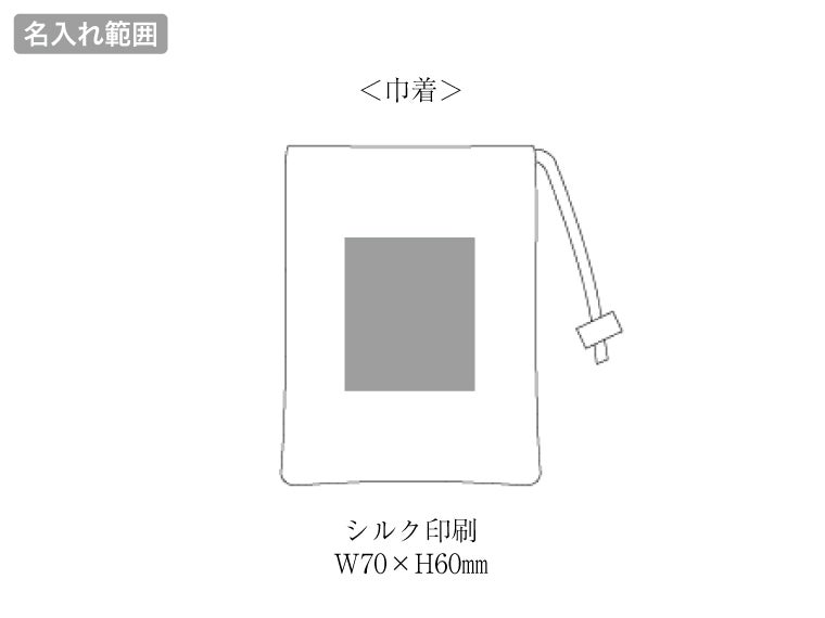 コンパクト収納リュックの名入れ範囲。
