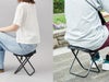 コンパクト折りたたみチェアの耐荷重は100kgです。