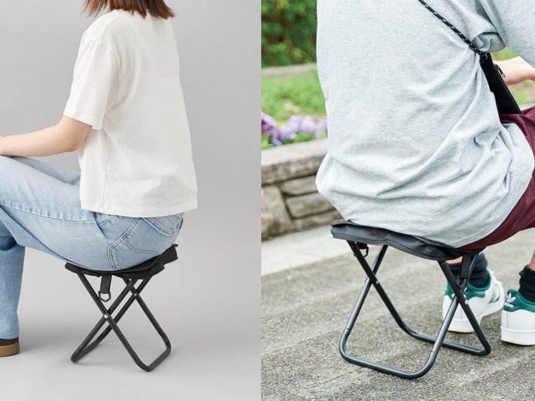 コンパクト折りたたみチェアの耐荷重は100kgです。