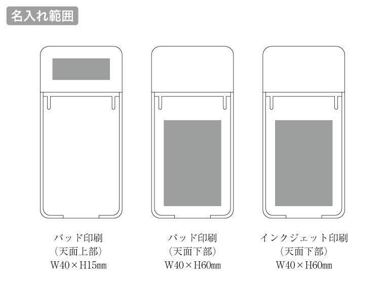 モバイルスタンドフセンの名入れ範囲。