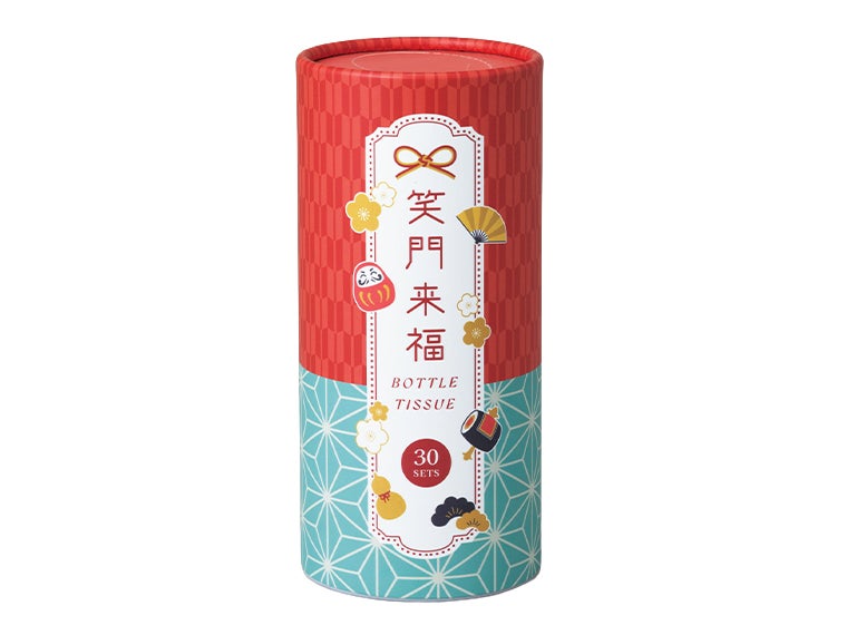 笑門来福／ボトルティッシュは2色アソートでお届けいたします。
