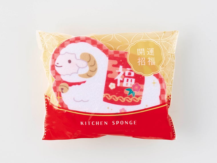 干支キッチンスポンジはデザインポリ袋入りです。