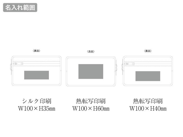 Re:FEND ガジェットポーチの名入れ範囲。