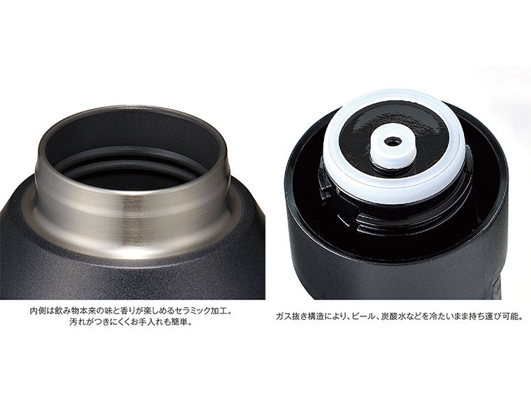 真空セラミック炭酸ボトル800mlのパーツ。