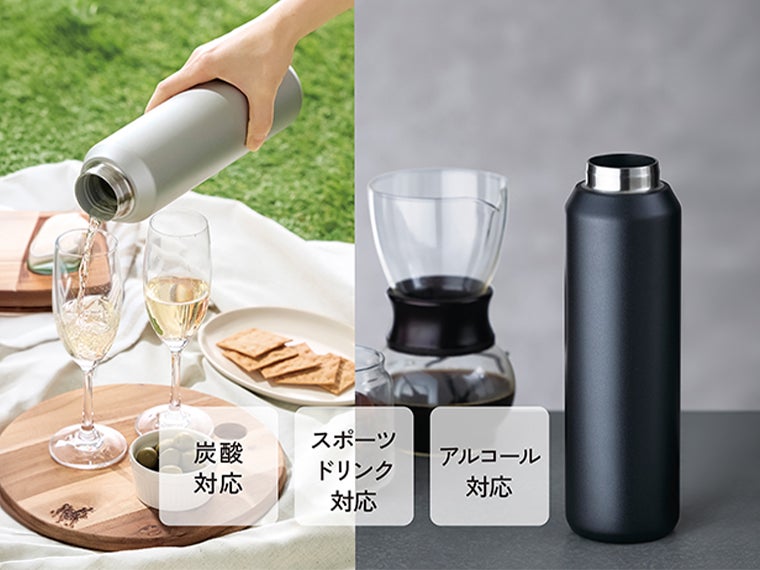 真空セラミック炭酸ボトル800mlの使用イメージ。